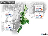 2024年06月21日の三重県の実況天気