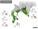 2024年06月25日の道南の実況天気