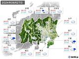 2024年06月27日の関東・甲信地方の実況天気