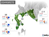 2024年06月27日の道南の実況天気