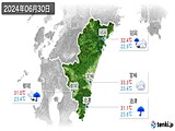 2024年06月30日の宮崎県の実況天気