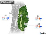 2024年06月30日の岩手県の実況天気