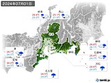 2024年07月01日の東海地方の実況天気