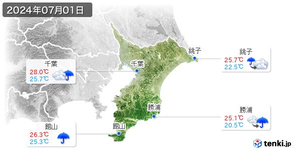 千葉県(2024年07月01日の天気