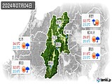 2024年07月04日の長野県の実況天気