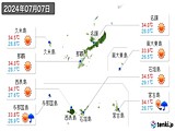 2024年07月07日の沖縄県の実況天気
