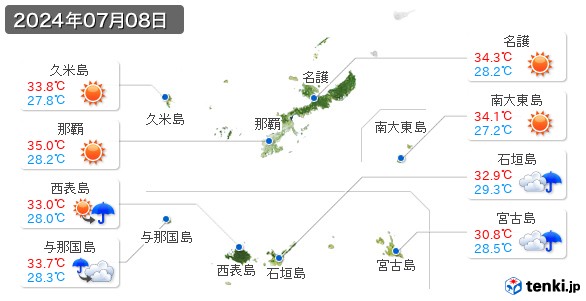 沖縄県(2024年07月08日の天気