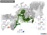 2024年07月09日の東海地方の実況天気