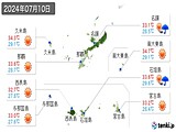 2024年07月10日の沖縄県の実況天気