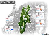 2024年07月13日の長野県の実況天気