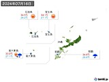 2024年07月16日の沖縄地方の実況天気