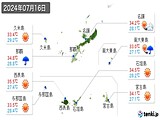 2024年07月16日の沖縄県の実況天気