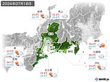 2024年07月18日の東海地方の実況天気