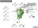 2024年07月18日の九州地方の実況天気