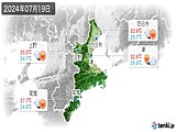 2024年07月19日の三重県の実況天気