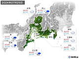 2024年07月25日の東海地方の実況天気