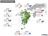 2024年07月25日の九州地方の実況天気