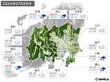 2024年07月26日の関東・甲信地方の実況天気