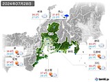 2024年07月28日の東海地方の実況天気