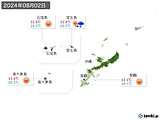 2024年08月02日の沖縄地方の実況天気