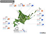 2024年08月06日の北海道地方の実況天気