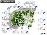 2024年08月07日の関東・甲信地方の実況天気