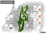 実況天気(2024年08月09日)