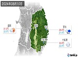 2024年08月10日の岩手県の実況天気