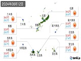 2024年08月12日の沖縄県の実況天気