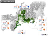 2024年08月14日の東海地方の実況天気