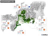 2024年08月17日の東海地方の実況天気