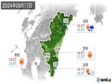 2024年08月17日の宮崎県の実況天気