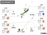 2024年08月21日の沖縄県の実況天気
