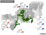 2024年08月25日の東海地方の実況天気