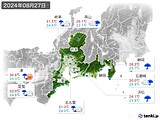 2024年08月27日の東海地方の実況天気