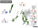 2024年08月27日の長崎県の実況天気