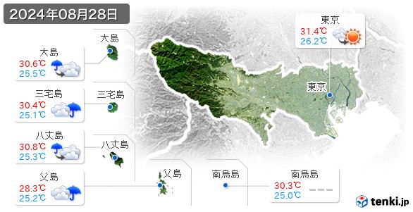 東京都(2024年08月28日の天気