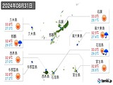 2024年08月31日の沖縄県の実況天気