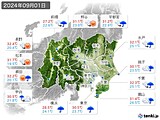 2024年09月01日の関東・甲信地方の実況天気