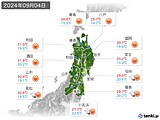 2024年09月04日の東北地方の実況天気