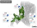 2024年09月05日の道央の実況天気
