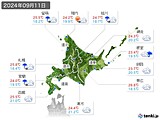 2024年09月11日の北海道地方の実況天気