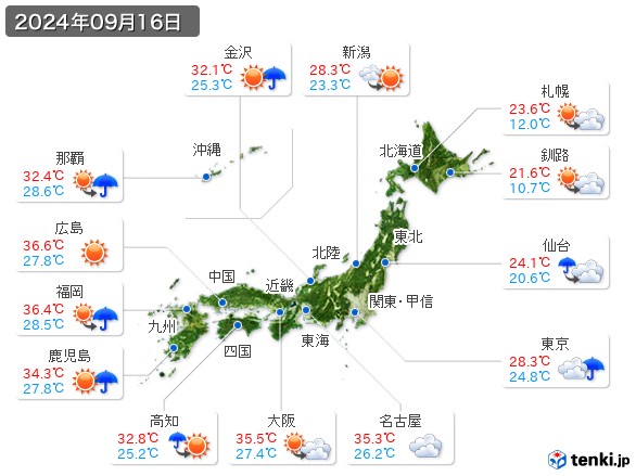 (2024年09月16日の天気
