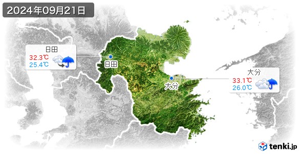 大分県(2024年09月21日の天気