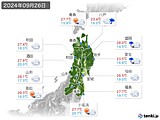 2024年09月26日の東北地方の実況天気