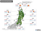 2024年09月28日の東北地方の実況天気