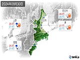 2024年09月30日の三重県の実況天気