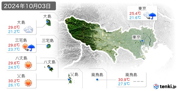 東京都(2024年10月03日の天気