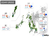 2024年10月05日の長崎県の実況天気