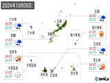 2024年10月05日の沖縄県の実況天気
